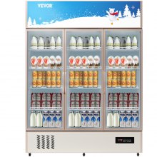 VEVOR Refrigerador comercial, refrigerador vertical para bebidas, puerta de vidrio con luz LED para el hogar, tienda, gimnasio u oficina, (35 pies cúbicos puerta batiente triple)