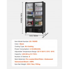 Commercial Merchandiser Refrigerator 26.69 CU.FT Glass Door Beverage Fridge