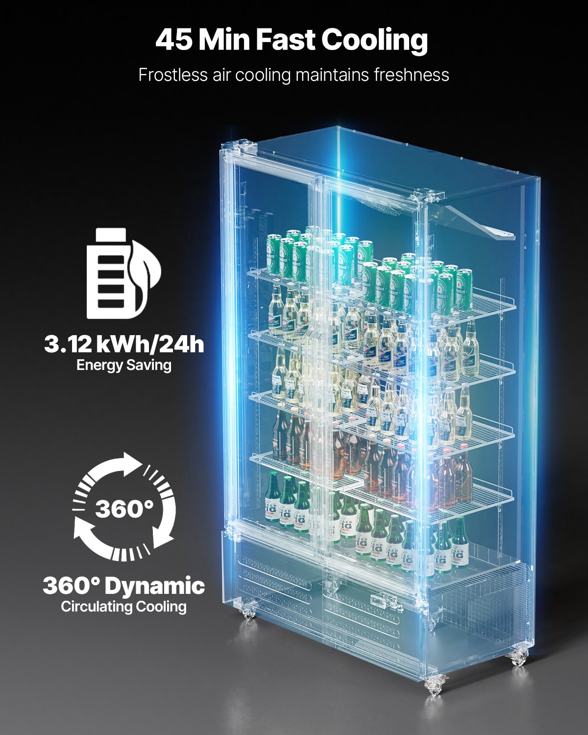 Commercial Merchandiser Refrigerator 26.69 CU.FT Glass Door Beverage Fridge Commercial Merchandiser Refrigerator 26.69 CU.FT Glass Door Beverage Fridge