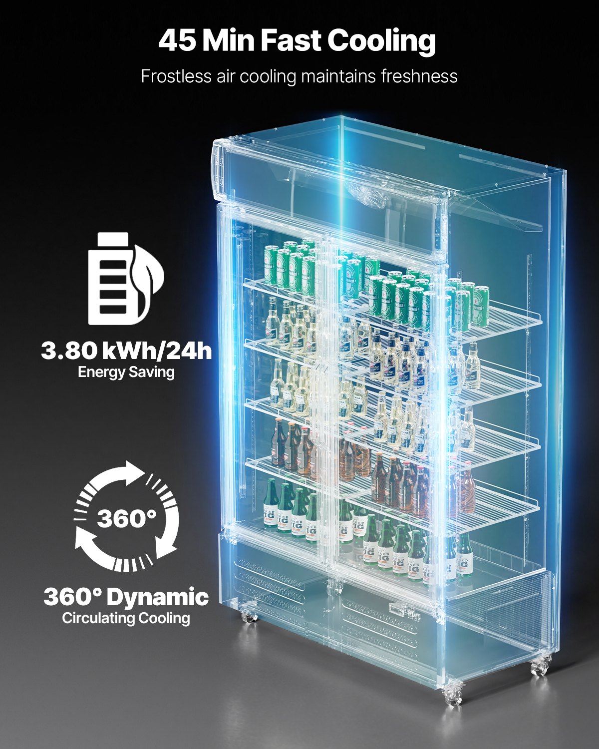 Commercial Merchandiser Refrigerator 36.27 CU.FT Glass Door Beverage Fridge Commercial Merchandiser Refrigerator 36.27 CU.FT Glass Door Beverage Fridge