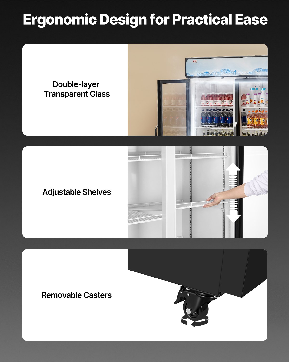 Commercial Merchandiser Refrigerator 36.27 CU.FT Glass Door Beverage Fridge Commercial Merchandiser Refrigerator 36.27 CU.FT Glass Door Beverage Fridge