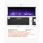 VEVOR 72 inch Electric Fireplace, Three-Sided Glass Wall Mounted Recessed Fire Place with Remote Control, Timer, 1500W, Adjustable Flame Color Brightness,Overheat Protection, for Living Room,Bedroom