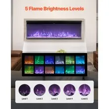 72 inch Electric Fireplace Three Sided Glass Wall Mounted Recessed 1500W