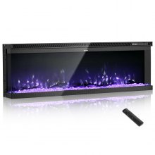 VEVOR 72 inch Electric Fireplace, Three-Sided Glass Wall Mounted Recessed Fire Place with Remote Control, Timer, 1500W, Adjustable Flame Color Brightness,Overheat Protection, for Living Room,Bedroom