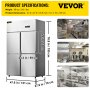 Frigider comercial VEVOR, frigider vertical pentru băuturi cu 4 uși, congelator unul lângă altul de 27,5 ft cu, frigidere din oțel inoxidabil, frigider pentru alimente de afaceri pentru gustări și băuturi, argintiu