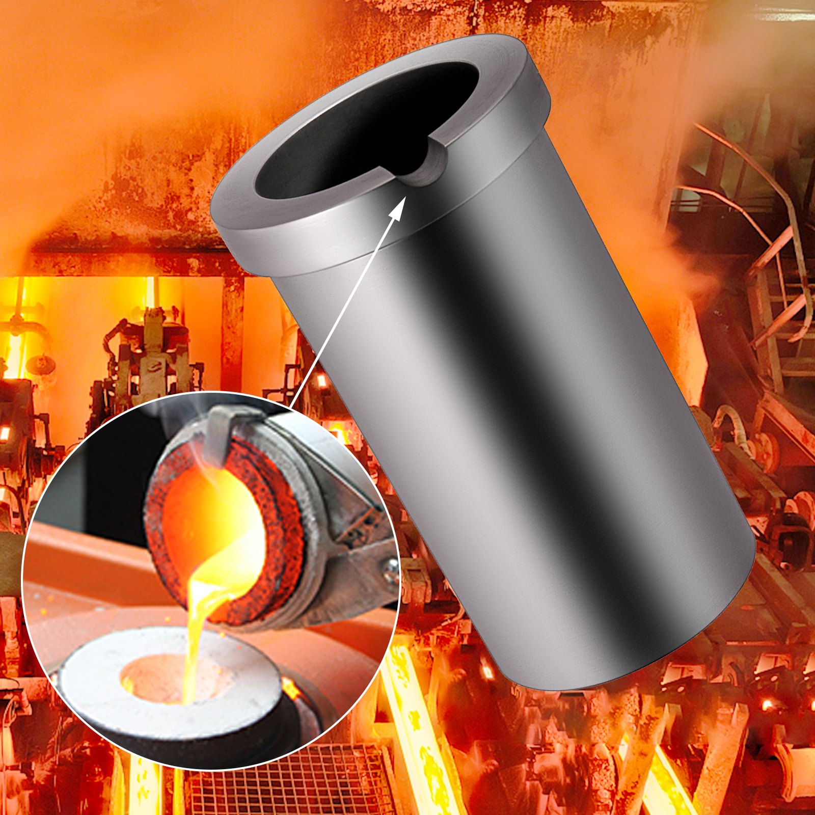 VEVOR 2 kg Graphite Crucible High Purity Furnace Casting Crucible Melting Tool