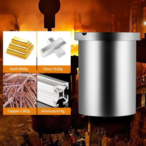VEVOR High Purity Graphite Crucible, 3 kg Graphite Furnace, Single Ring Graphite Crucible for Melting Metal Gold Silver Copper Aluminum, Smelting Furnace Metal Graphite Jewelry Casting Tools