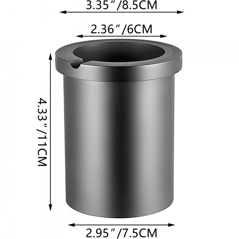 VEVOR High Purity Graphite Crucible, 3 kg Graphite Furnace, Single Ring Graphite Crucible for Melting Metal Gold Silver Copper Aluminum, Smelting Furnace Metal Graphite Jewelry Casting Tools