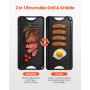 VEVOR 20x10 in Reversible Grill Griddle Pre-Seasoned BBQ Pan Cast Iron Black