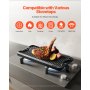 VEVOR 20x10 in Reversible Grill Griddle Pre-Seasoned BBQ Pan Cast Iron Black