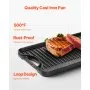 VEVOR Reversible Grill/Griddle, 20x10 inch Pre-Seasoned Cast Iron Griddle, Portable Rectangular Pan with Handle, Family Cookware for Indoor/Outdoor Stove Top Burner, Gas, Camping BBQ, Black