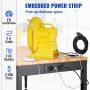 VEVOR Adjustable Height Workbench 135x46x97 cm Work Bench Table w/ Power Outlets