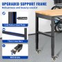 VEVOR Adjustable Height Workbench 122x51 cm Work Bench w/ Power Outlet & Casters