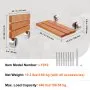 VEVOR Folding Teak Shower Seat, 20.1" x 13.2" Unfolded, Wall Mounted Fold Up Shower Bench with 440 lbs Load Capacity, Space Saving Home Care Fold Down Shower Chair, for Seniors Pregnant Women Children