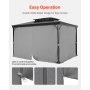 VEVOR Gazebo Privacy Curtain 10' x 10' x 6.7' Waterproof Gazebo Curtains Gray