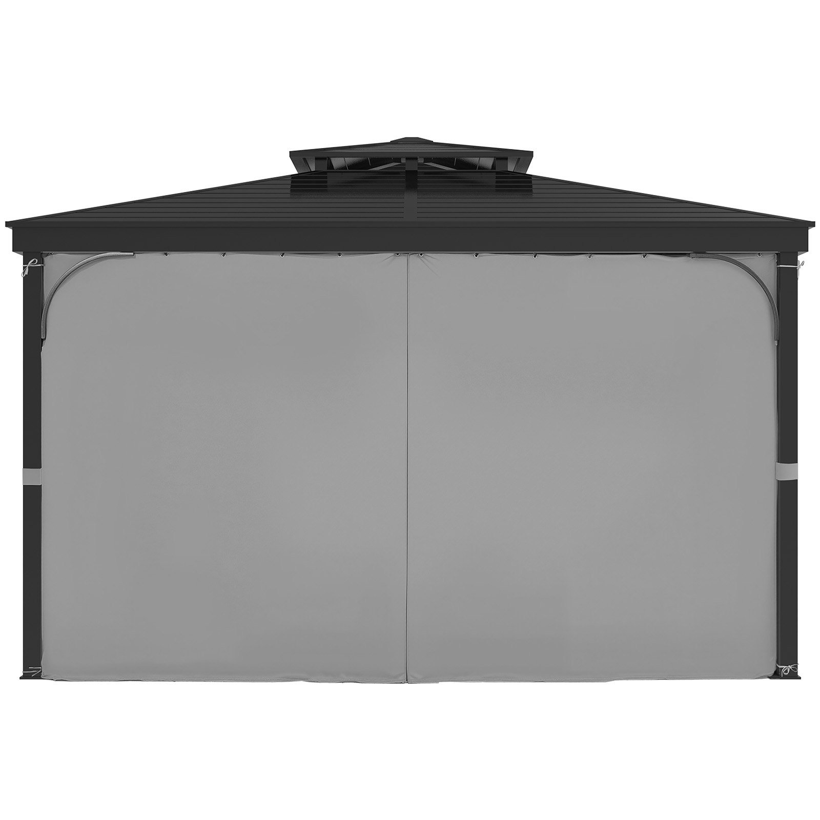 VEVOR Gazebo Curtains Outdoor, 12' x 10' x 6.7' Gazebos, 4-Panel Sidewall Gazebo Privacy Curtains with Zippers, Outdoor Curtain Replacement for Patio Canopy, Only Curtain, Gray