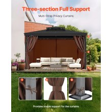 VEVOR pavilon adatvédelmi függöny 12" x 12" x 6,9" vízálló pavilon függönyök kávé