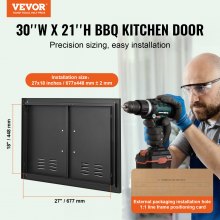 VEVOR 762x533 mm BBQ Island Access Door Outdoor Kitchen Door Cold Plate