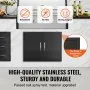 VEVOR BBQ Access Door, 788x610 mm Double Outdoor Kitchen Door, Cold Plate Flush Mount Door, Wall Vertical Door with Handles, for BBQ Island, Grilling Station, Outside Cabinet