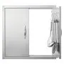 VEVOR BBQ Access Door, 610x610 mm Double Outdoor Kitchen Door, Stainless Steel Flush Mount Door, Double Wall Vertical Door with Handles and Hooks, for BBQ Island, Grilling Station, Outside Cabinet