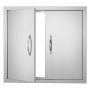 VEVOR BBQ Access Door, 660x609 mm Double Outdoor Kitchen Door, Stainless Steel Flush Mount Door, Wall Vertical Door with Handles, for BBQ Island, Grilling Station, Outside Cabinet
