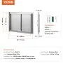 VEVOR BBQ Access Door, 711x482 mm Double Outdoor Kitchen Door, Stainless Steel Flush Mount Door, Wall Vertical Door with Handles, for BBQ Island, Grilling Station, Outside Cabinet