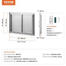 VEVOR 711x482 mm BBQ Island Access Door Outdoor Kitchen Door Stainless Steel