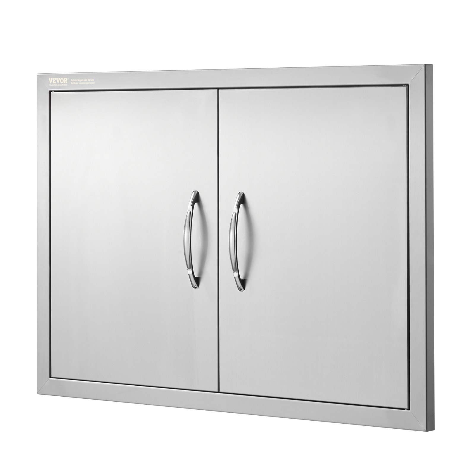 VEVOR BBQ Access Door, 774x533 mm Double Outdoor Kitchen Door, Stainless Steel Flush Mount Door, Wall Vertical Door with Handles, for BBQ Island, Grilling Station, Outside Cabinet
