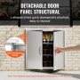 Ușă de acces la grătar VEVOR, 790x790 mm ușă dublă de exterior pentru bucătărie, ușă din oțel inoxidabil, ușă verticală de perete cu mânere, pentru insulă BBQ, stație de grătar, dulap exterior