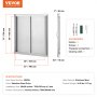 VEVOR BBQ bejárati ajtó, 790x790 mm-es dupla kültéri konyhaajtó, rozsdamentes acél süllyesztett ajtó, fali függőleges ajtó fogantyúkkal, BBQ szigethez, grillező állomáshoz, külső szekrényhez