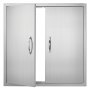VEVOR BBQ-ovi, 790x790 mm kaksinkertainen ulkokeittiön ovi, ruostumattomasta teräksestä valmistettu ovi, pystysuora seinäovi kahvoilla, BBQ Islandille, grillausasema, ulkokaappi