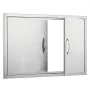 VEVOR BBQ Access Door, 889x610 mm Double Outdoor Kitchen Door, Stainless Steel Flush Mount Door, Wall Vertical Door with Handles, for BBQ Island, Grilling Station, Outside Cabinet