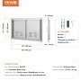 VEVOR BBQ Access Door, 914x534 mm Double Outdoor Kitchen Door, Stainless Steel Flush Mount Door, Wall Vertical Door with Handles and Vents, for BBQ Island, Grilling Station, Outside Cabinet