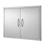 VEVOR BBQ Access Door, 915x610 mm Double Outdoor Kitchen Door, Stainless Steel Flush Mount Door, Wall Vertical Door with Handles, for BBQ Island, Grilling Station, Outside Cabinet