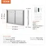 VEVOR BBQ Access Door, 990x660 mm Double Outdoor Kitchen Door, Stainless Steel Flush Mount Door, Wall Vertical Door with Handles and Hooks, for BBQ Island, Grilling Station, Outside Cabinet