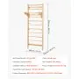 VEVOR Swedish Ladder Wall Gym, 10-Level Solid Wood Indoor Jungle Gym, 220lbs Loading Indoor Playground Climbing Ladder for Kid Adults, Gymnastic Stall Bars with Pull-Up Bar - Ideal Gift for Boys Girls