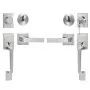 VEVOR Double Door Handle Set, Satin Nickel Square Door Lever, Heavy Duty Double Front Door Handle Set with Dummy, Double Door Lock Set with Reversible Handle Lever, for Front Door or Office Door