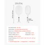 VEVOR Electric Fly Swatter, Zapper Racket with 3 Layers Mesh & Digital Screen Display, Dual Modes Fly Killer with 1500mAh Battery Rechargeable for Home, Bedroom, Kitchen and Patio, White