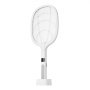 VEVOR Electric Fly Swatter, Zapper Racket with 3 Layers Mesh & Digital Screen Display, Dual Modes Fly Killer with 1500mAh Battery Rechargeable for Home, Bedroom, Kitchen and Patio, White