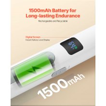 VEVOR Electric Fly Swatter 3 Layers Mesh & Screen Display 1500mAh Battery White
