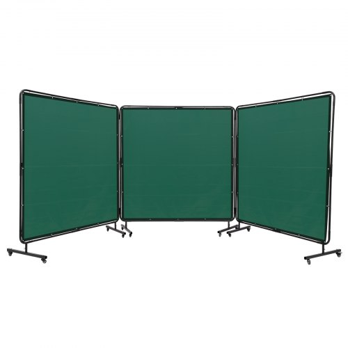 VEVOR Welding Screen with Frame 3 Panel 6' x 6' Welding Curtain Screen 12 Wheels