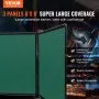 VEVOR Welding Screen with Frame, 182.9 cm x 182.9 cm 3 Panel Welding Curtain Screens, Flame-Resistant Vinyl Welding Protection Screen on 12 Swivel Wheels (6 Lockable), Moveable & Professional for Workshop, Green