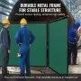 VEVOR Welding Screen with Frame, 182.9 cm x 182.9 cm 3 Panel Welding Curtain Screens, Flame-Resistant Vinyl Welding Protection Screen on 12 Swivel Wheels (6 Lockable), Moveable & Professional for Workshop, Green