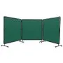 VEVOR Welding Screen with Frame, 182.9 cm x 182.9 cm 3 Panel Welding Curtain Screens, Flame-Resistant Vinyl Welding Protection Screen on 12 Swivel Wheels (6 Lockable), Moveable & Professional for Workshop, Green