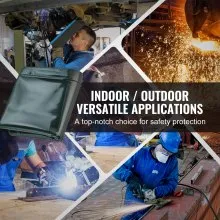 VEVOR Welding Screen with Frame, 6' x 6' 3 Panel Welding Curtain Screens, Flame-Resistant Vinyl Welding Protection Screen on 12 Swivel Wheels (6 Lockable), Moveable & Professional for Workshop, Green