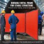VEVOR Welding Screen with Frame, 6' x 8' 3 Panel Welding Curtain Screens, Flame-Resistant Vinyl Welding Protection Screen on 12 Swivel Wheels (6 Lockable), Moveable & Professional for Workshop, Red