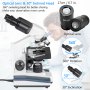 VEVOR Binocular Compound Microscope 40X-2000X Magnification LED Digital Compound Microscope, Research-Grade Microscope w/ Wide-Field 10X and 20X Eyepieces, 3MP Camera, Double Layer Mechanical Stage