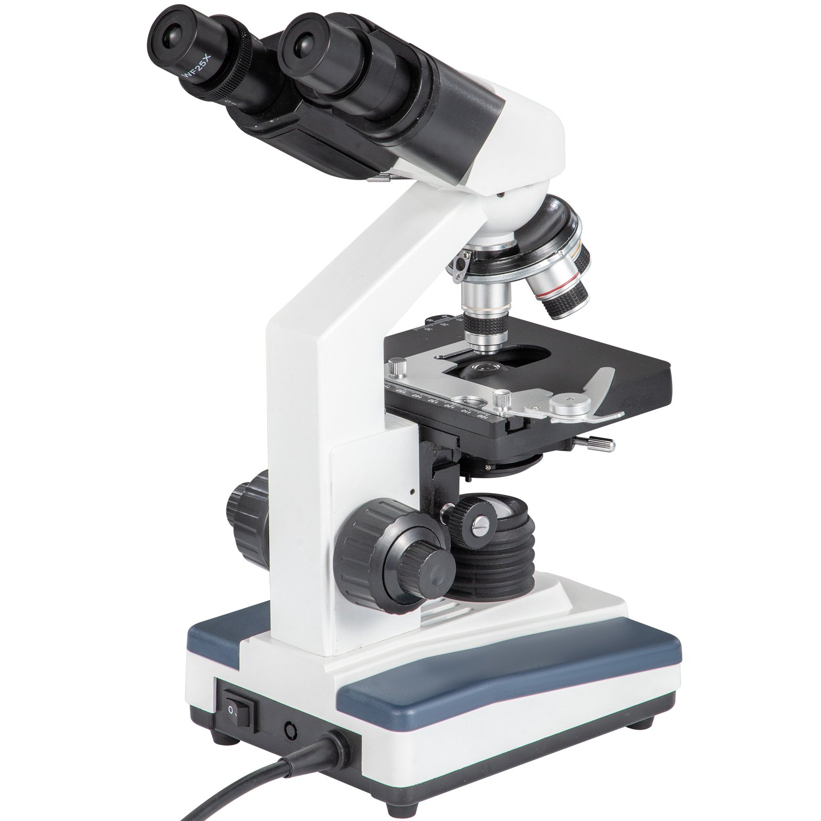 VEVOR Binocular Compound Microscope 40X-2000X Magnification LED Digital Compound Microscope, Research-Grade Microscope w/ Wide-Field 10X and 20X Eyepieces, 3MP Camera, Double Layer Mechanical Stage