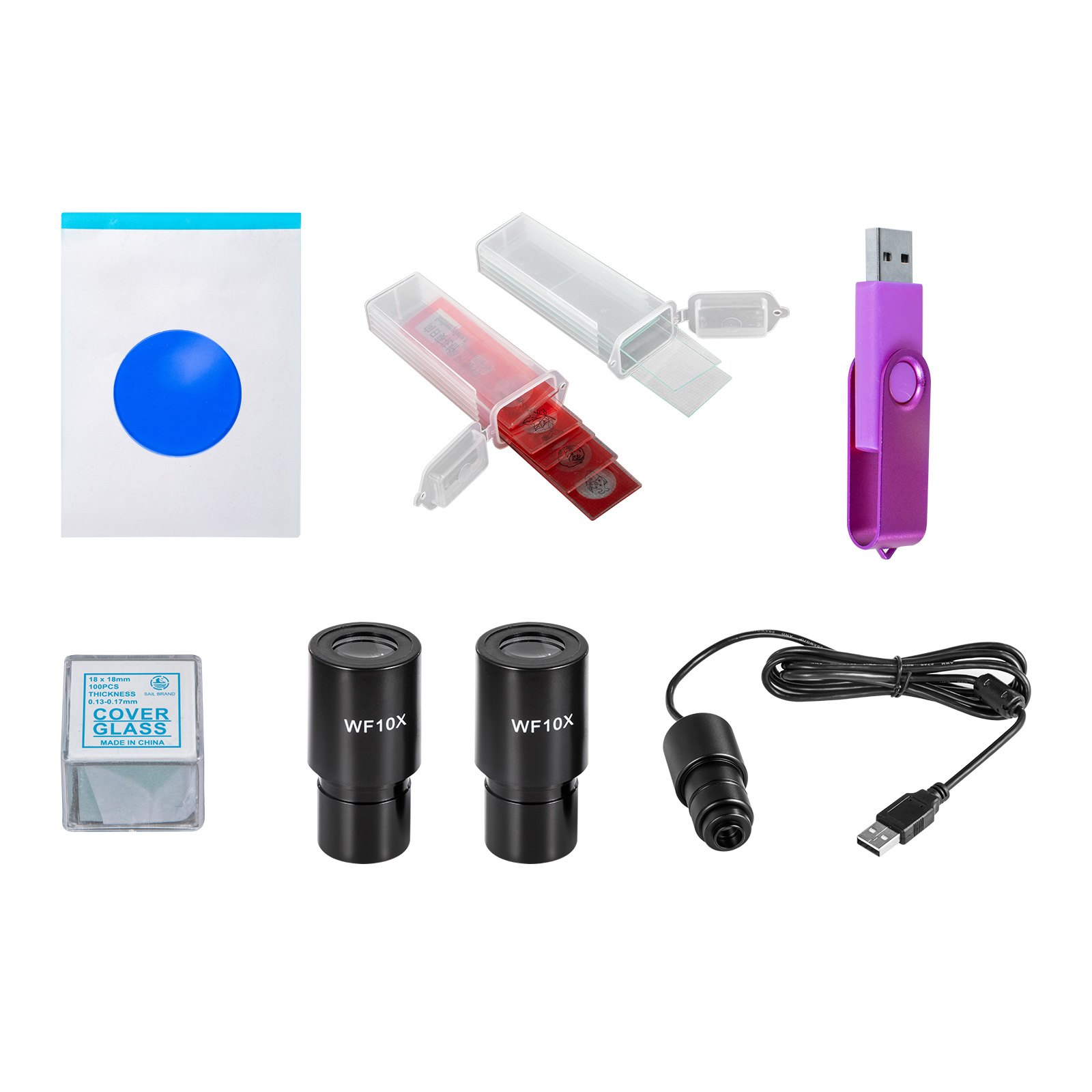 VEVOR Binocular Compound Microscope 40X-2000X Magnification LED Digital Compound Microscope, Research-Grade Microscope w/ Wide-Field 10X and 20X Eyepieces, 3MP Camera, Double Layer Mechanical Stage