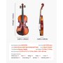 VEVOR Violin 4/4 Full Size for Adults, Violin Fiddle Set for Beginners Student with Hard Case,Rosin, Bow,Shoulder Rest,Bridge,Extra Strings,Professional Solidwood Instrument (Glossy Brown)